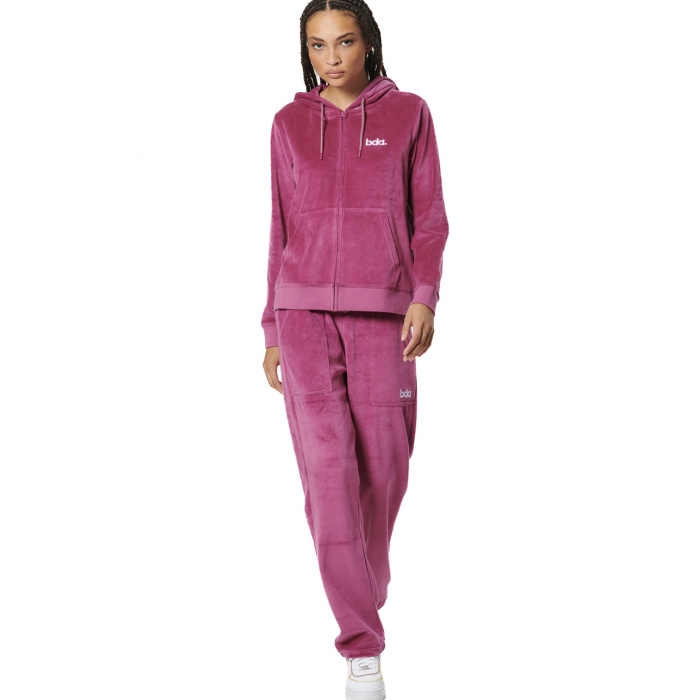 Body Action Velour Hoodie Jacket
