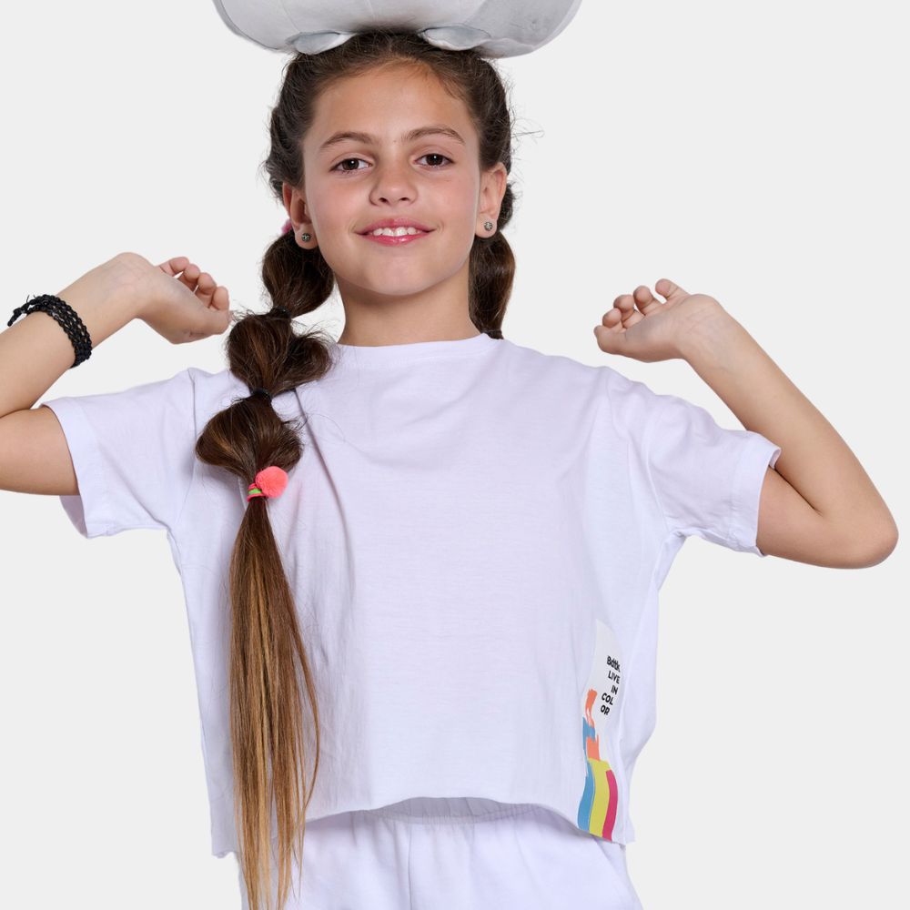 Παιδικό oversised κοντομάνικο t-shirt για κορίτσια `LIVEinCOLOR `