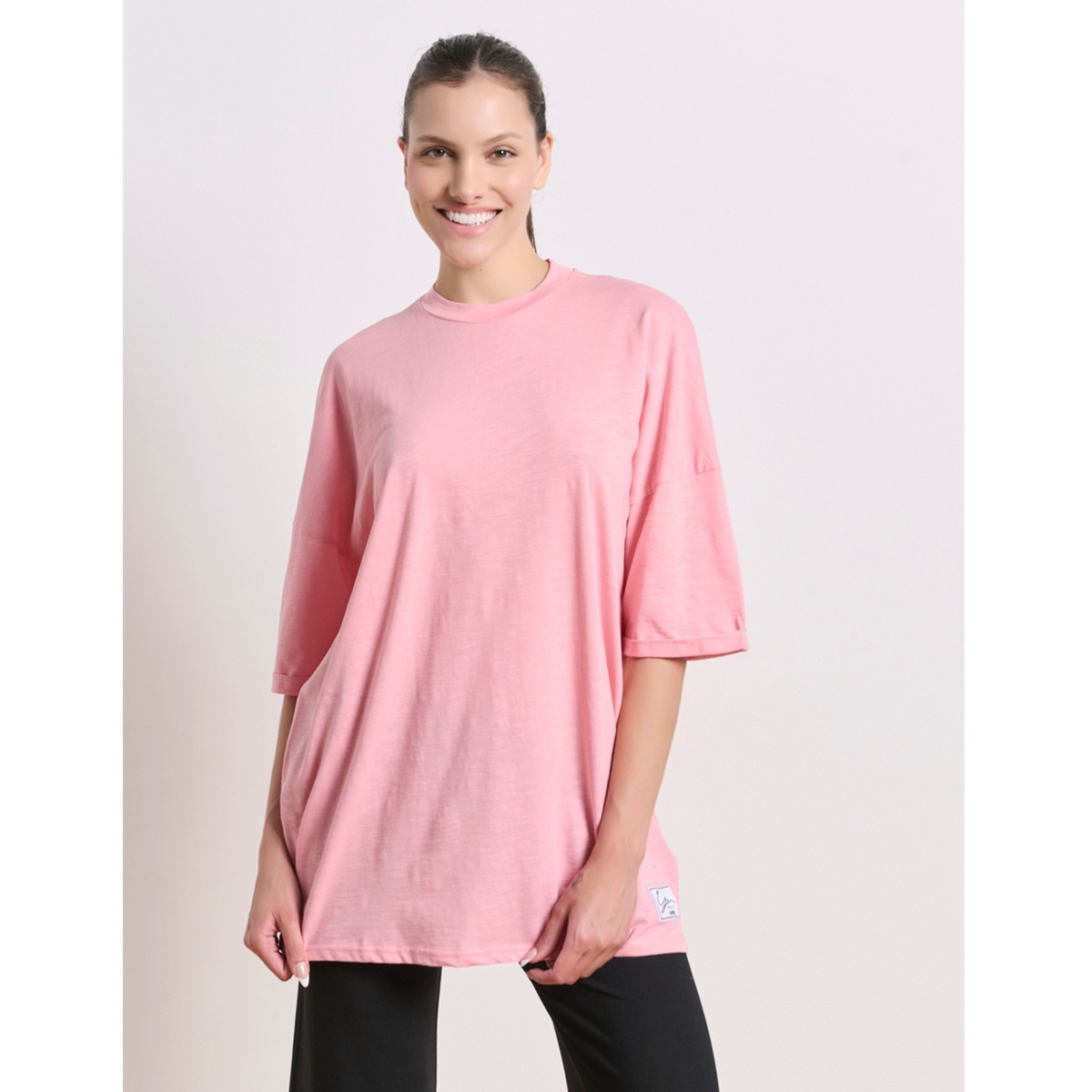 BodyTalk oversized  Γυναικεία Μπλούζα Βαμβακερή Κοντομάνικη