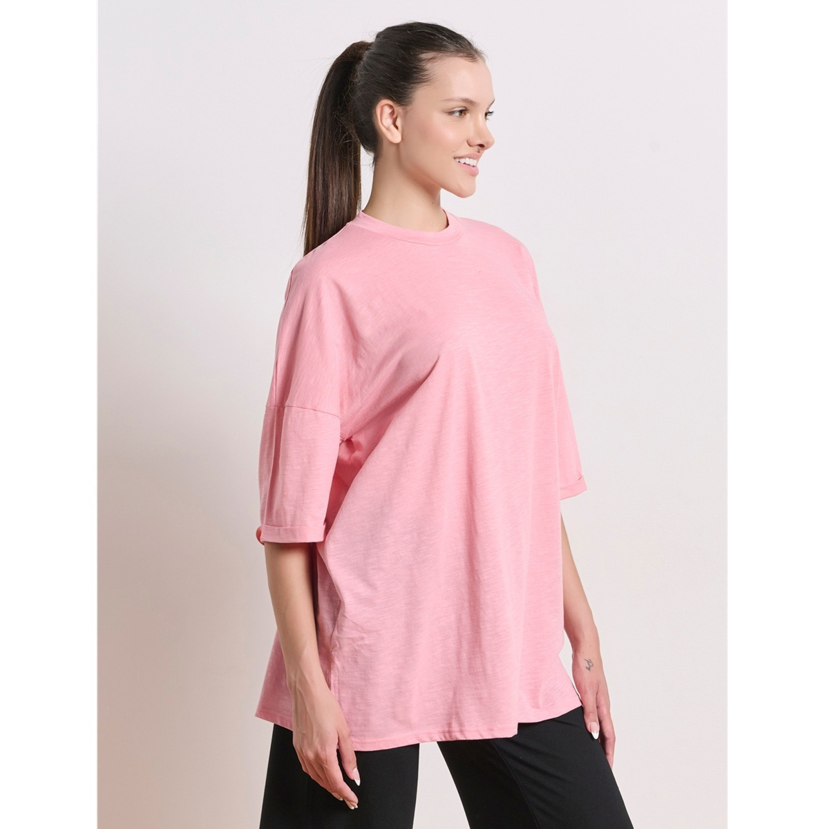 BodyTalk oversized  Γυναικεία Μπλούζα Βαμβακερή Κοντομάνικη