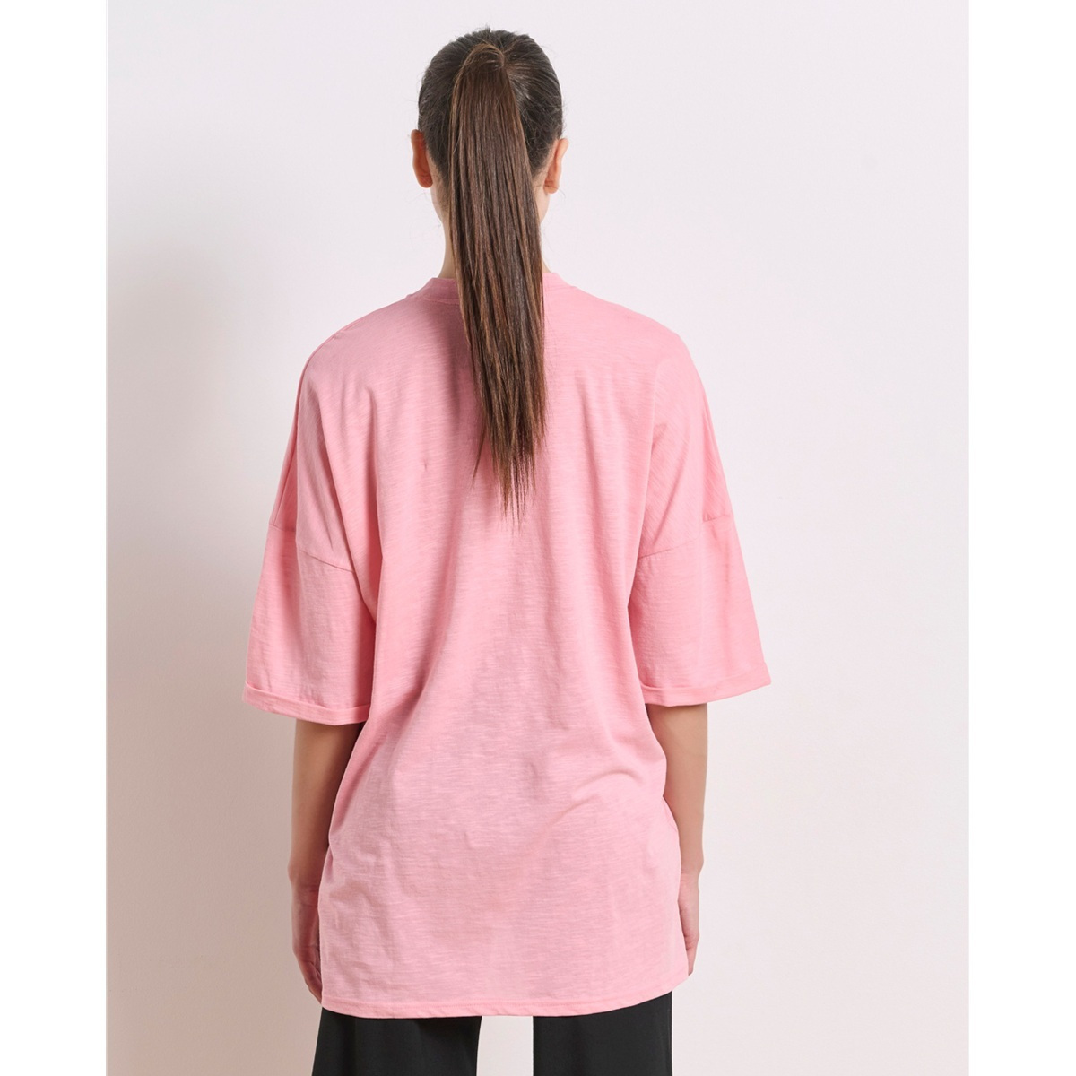 BodyTalk oversized  Γυναικεία Μπλούζα Βαμβακερή Κοντομάνικη