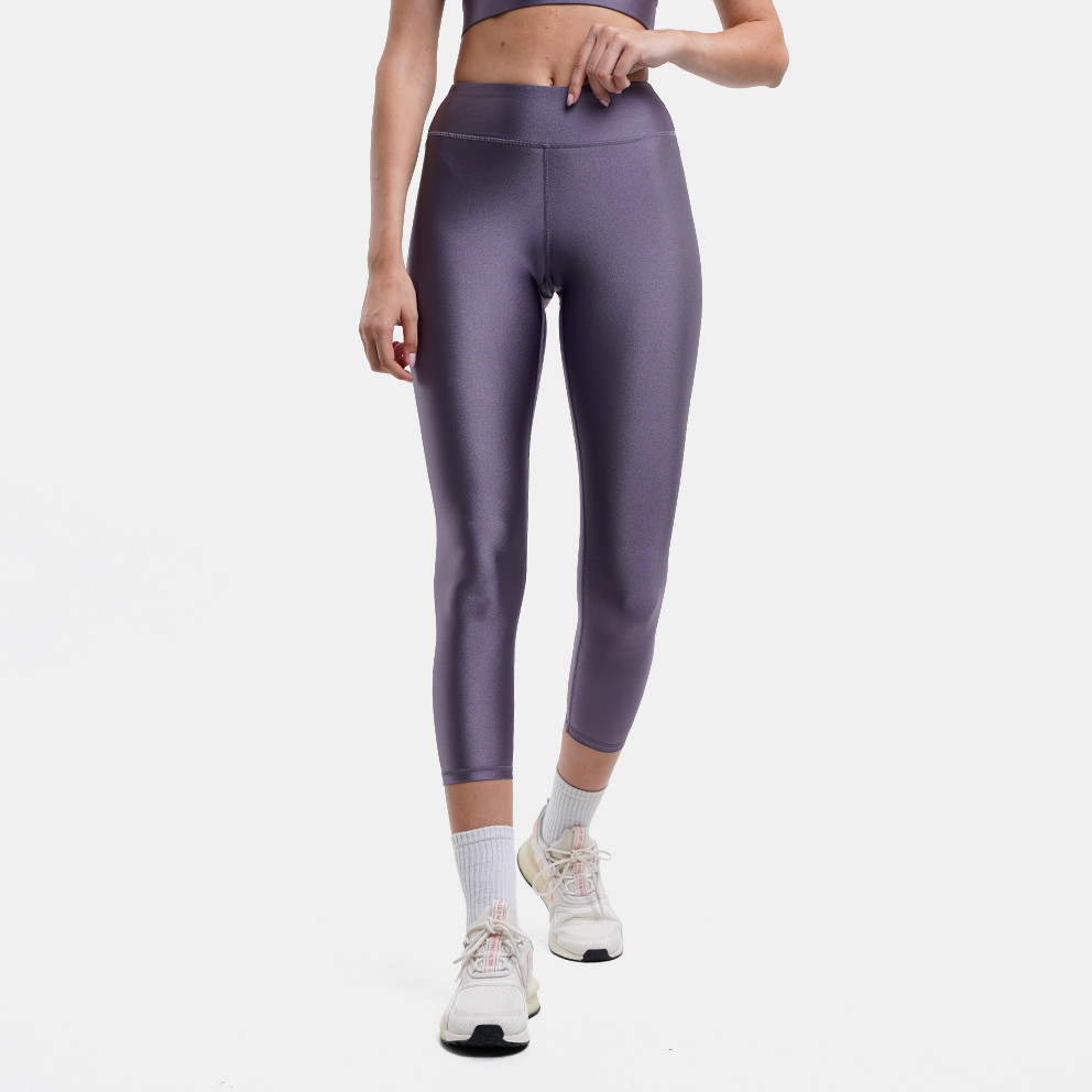 Γυναικείο ψηλόμεσο κολάν με σατινέ γυαλιστερή όψη `BDTK GYM`