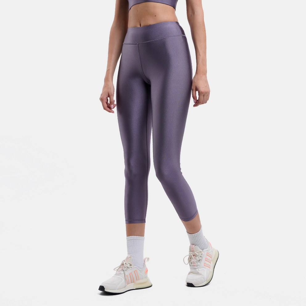 Γυναικείο ψηλόμεσο κολάν με σατινέ γυαλιστερή όψη `BDTK GYM`