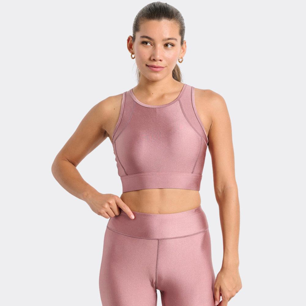 Γυναικείο αθλητικό μπουστάκι με σατινέ γυαλιστερή όψη`BDTK GYM`