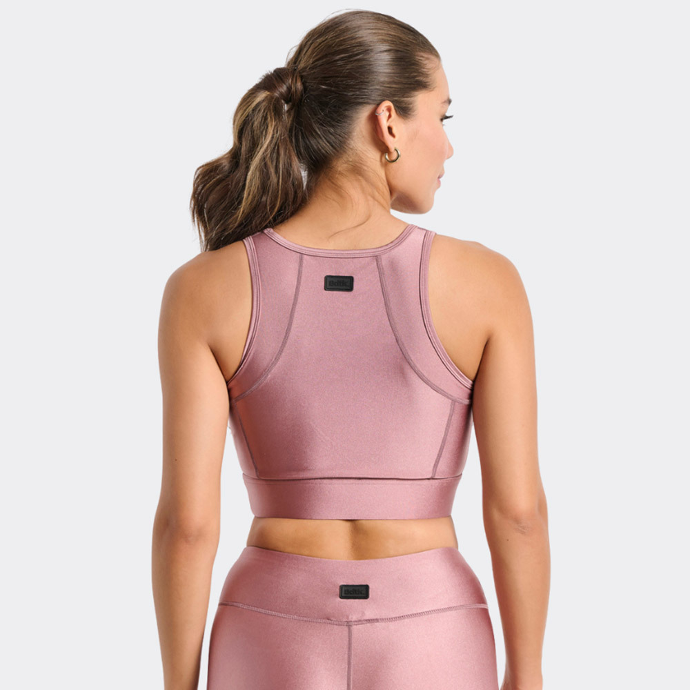 Γυναικείο αθλητικό μπουστάκι με σατινέ γυαλιστερή όψη`BDTK GYM`