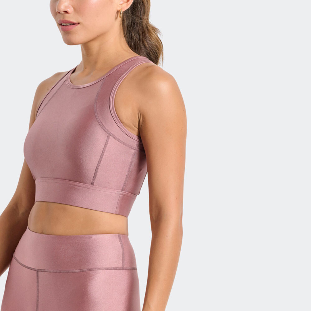 Γυναικείο αθλητικό μπουστάκι με σατινέ γυαλιστερή όψη`BDTK GYM`