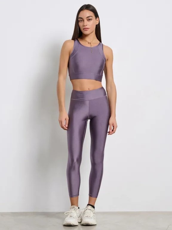 Γυναικείο αθλητικό μπουστάκι με σατινέ γυαλιστερή όψη`BDTK GYM`