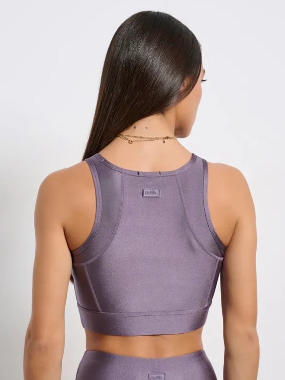 Γυναικείο αθλητικό μπουστάκι με σατινέ γυαλιστερή όψη`BDTK GYM`