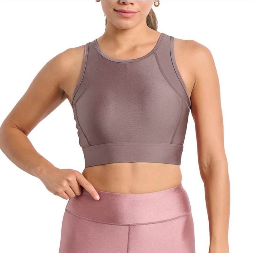 Γυναικείο αθλητικό μπουστάκι με σατινέ γυαλιστερή όψη`BDTK GYM`