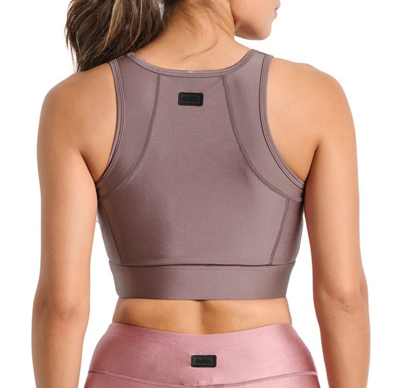 Γυναικείο αθλητικό μπουστάκι με σατινέ γυαλιστερή όψη`BDTK GYM`