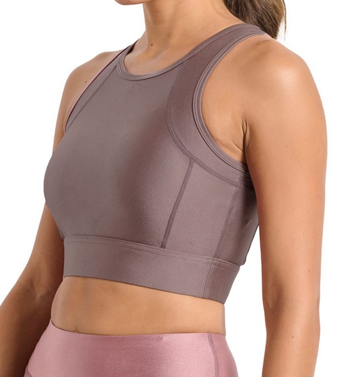 Γυναικείο αθλητικό μπουστάκι με σατινέ γυαλιστερή όψη`BDTK GYM`