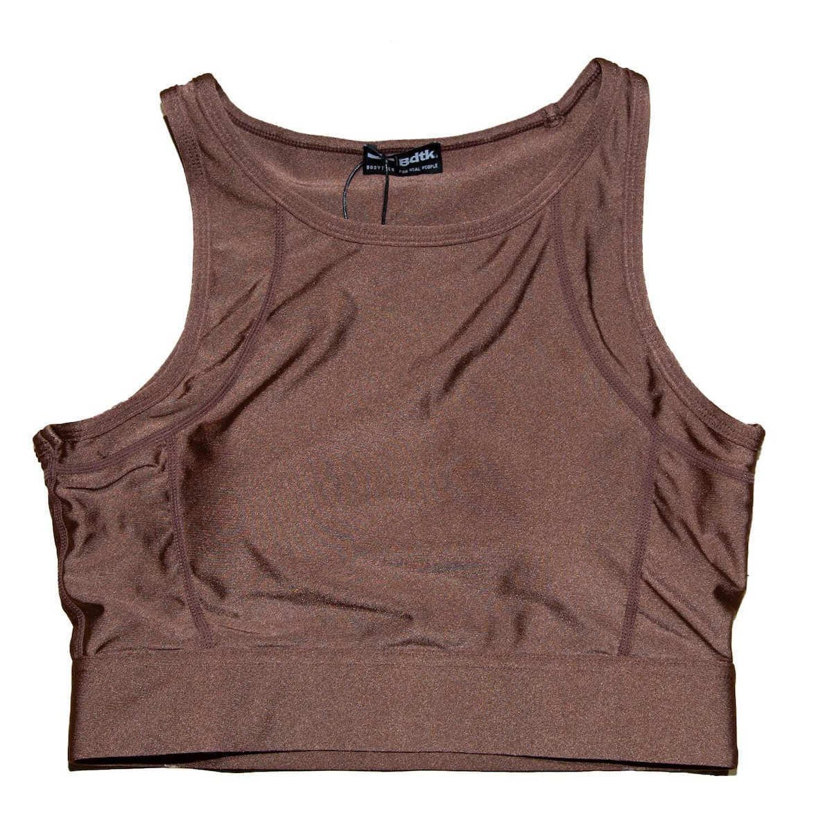 Γυναικείο αθλητικό μπουστάκι με σατινέ γυαλιστερή όψη`BDTK GYM`