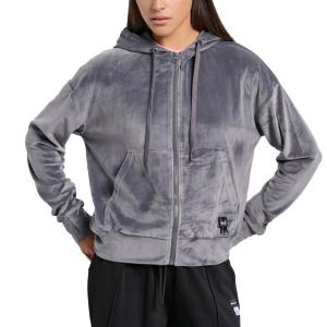 Γυναικεία βελουτέ ζακέτα με κουκούλα `ROW` - 214183