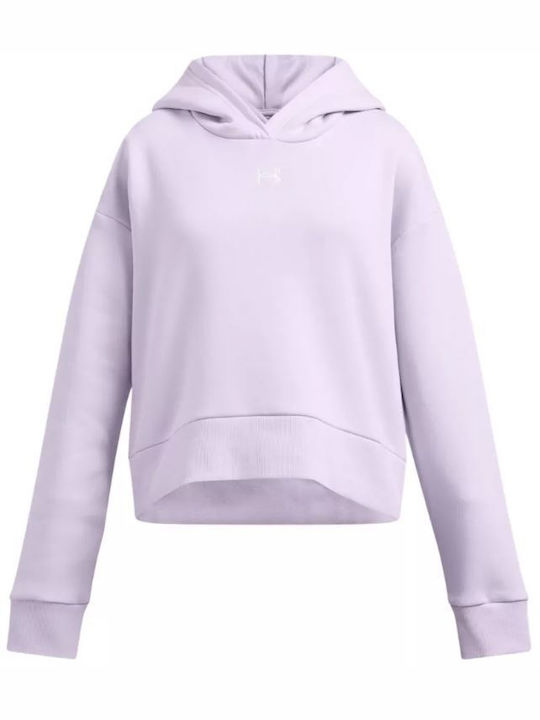 Under Armour Rival Fleece Παιδική Cropped Μπλούζα με Κουκούλα