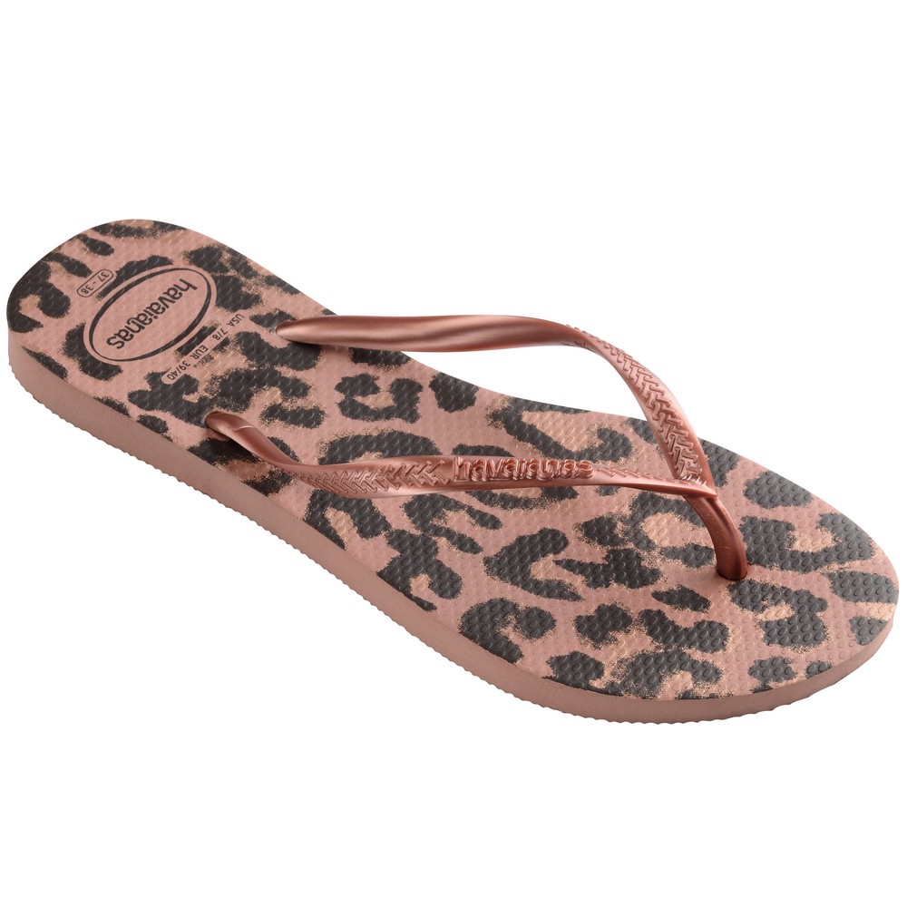 Havaianas Slim animal rose gold