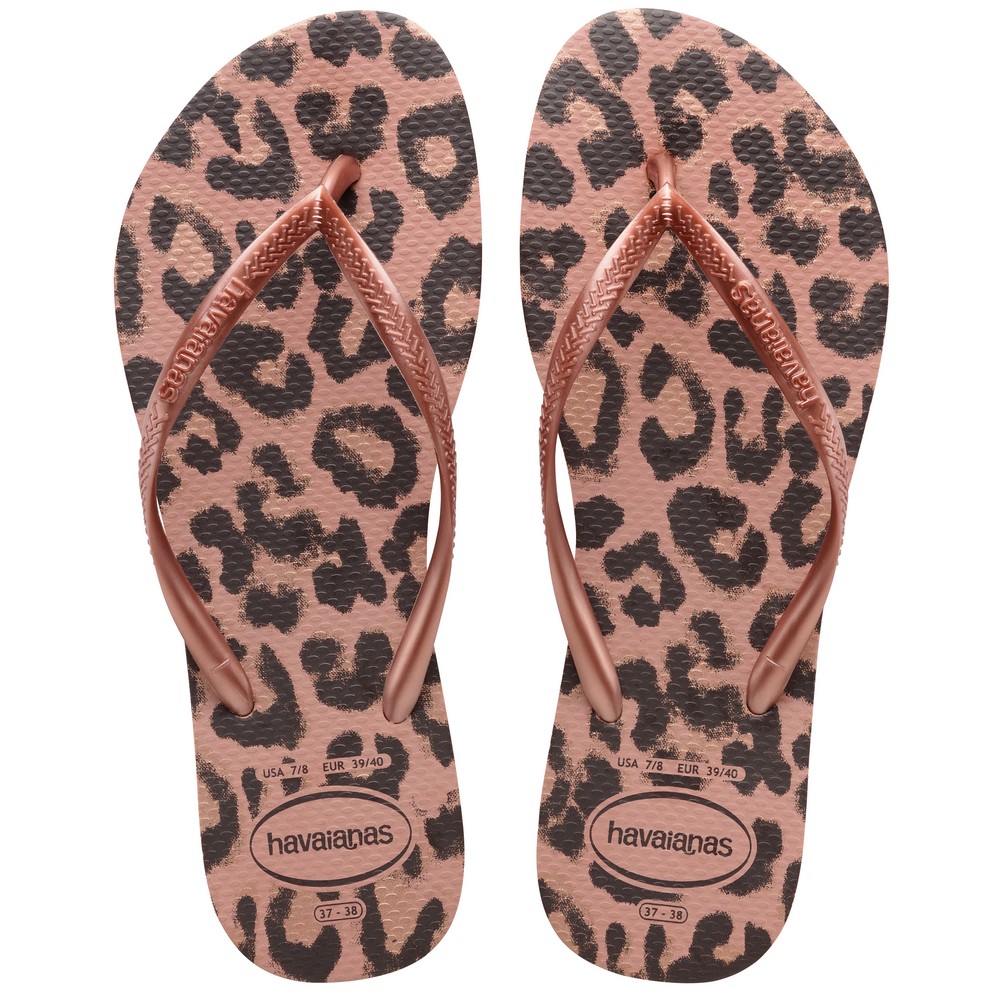 Havaianas Slim animal rose gold