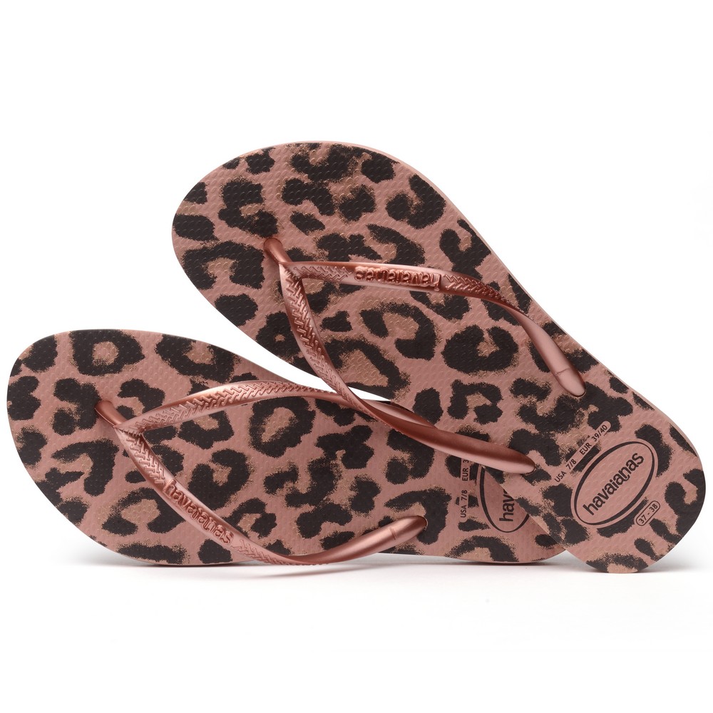 Havaianas Slim animal rose gold