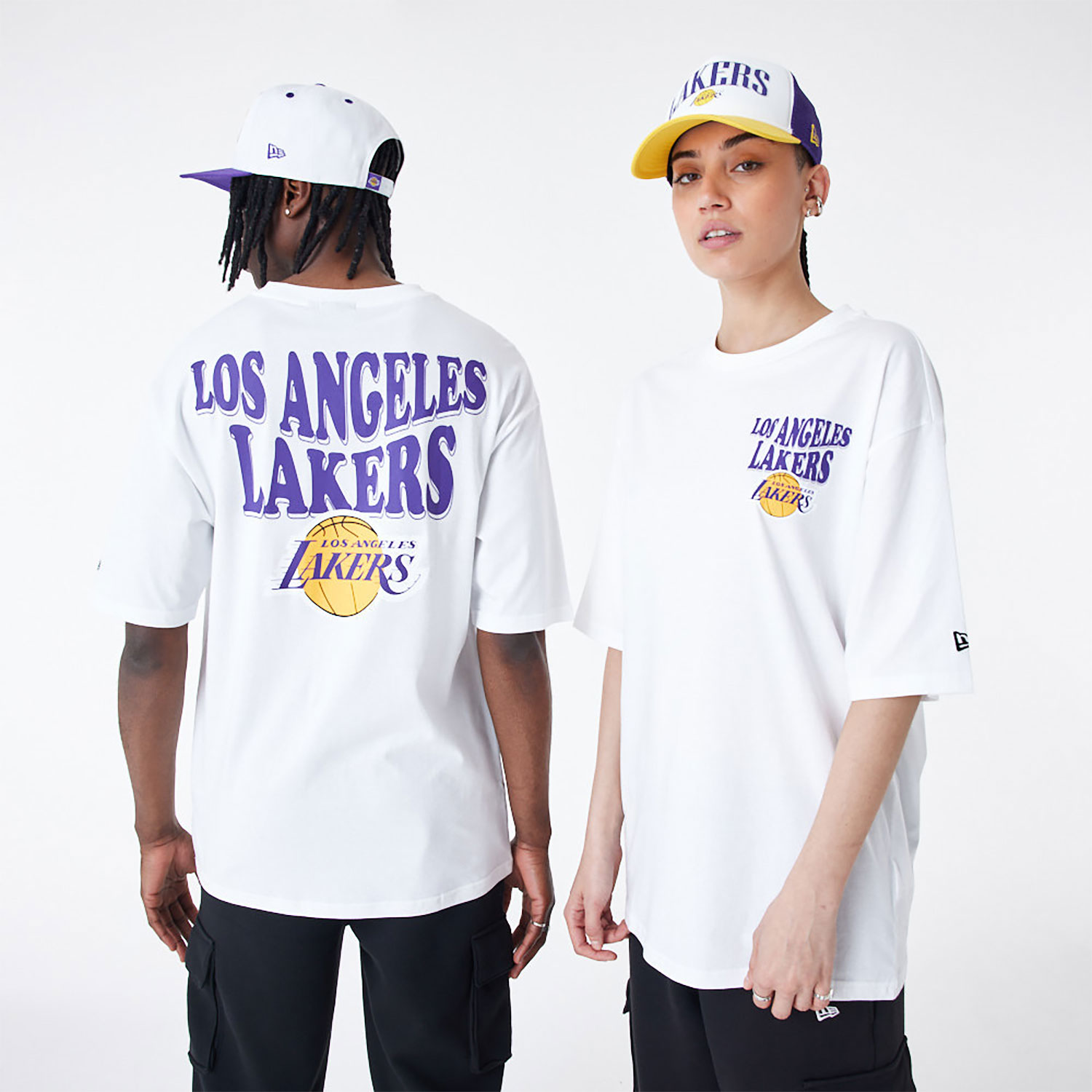 LA Lakers NBA Script Oversized T-Shirt