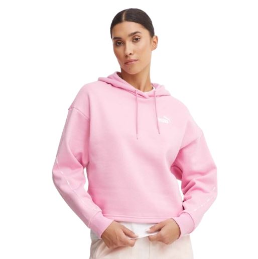 Puma Ess Power Tape Cropped Hoodie FL Γυναικείο Φούτερ Με Κουκούλα