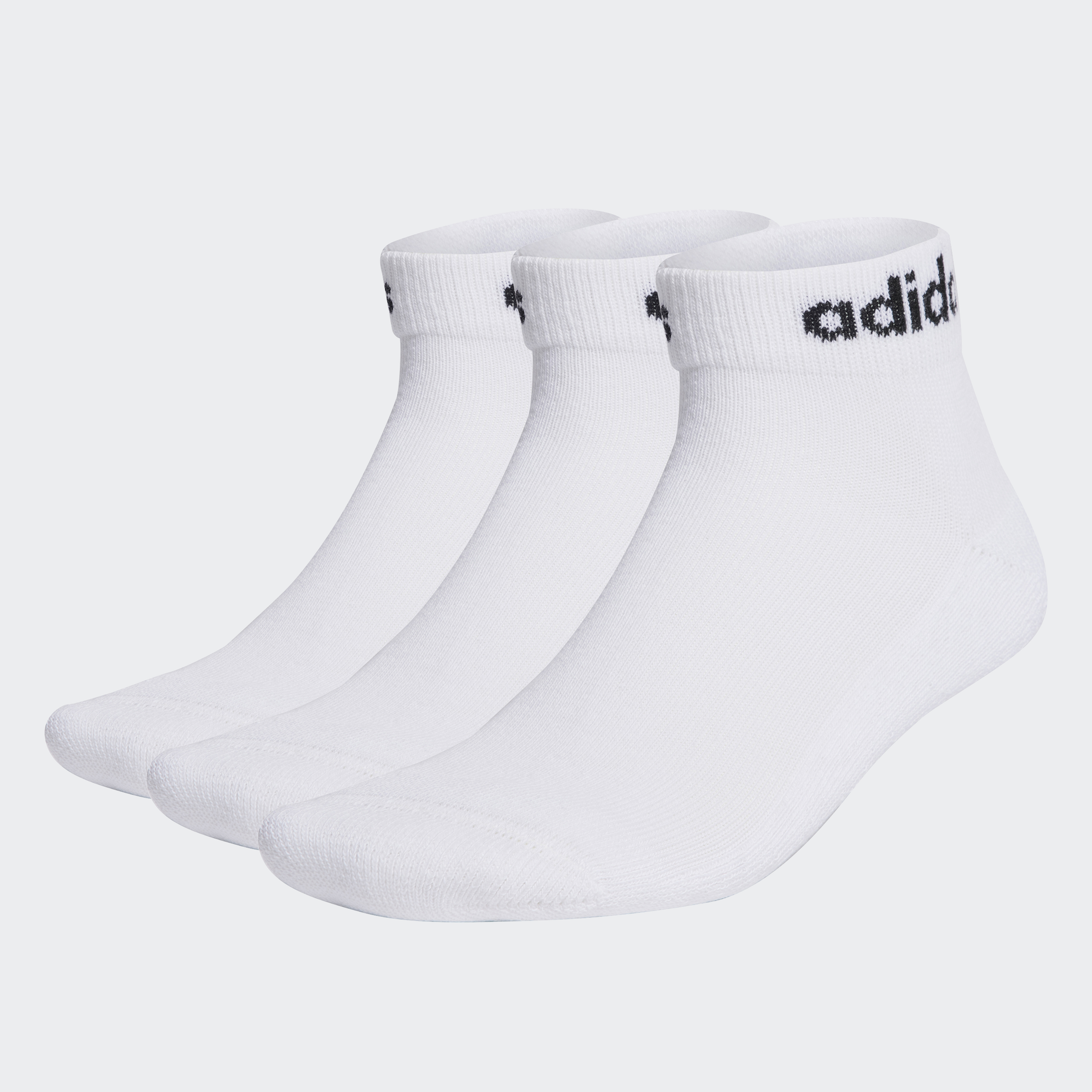 ADIDAS LINEAR ANKLE SOCKS CUSHIONED SOCKS 3 PAIRS