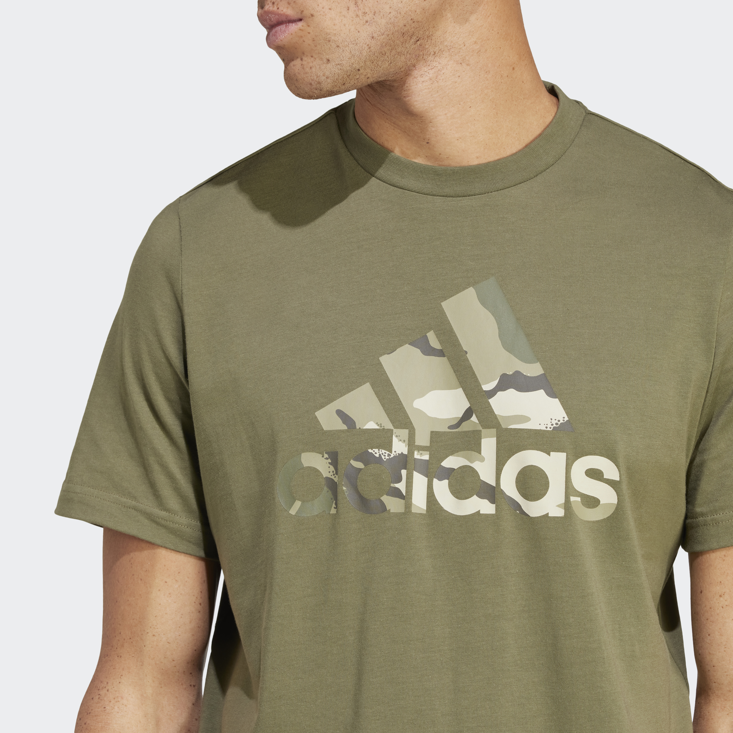 ADIDAS CAMO BADGE OF SPORT GRAPHIC TEE