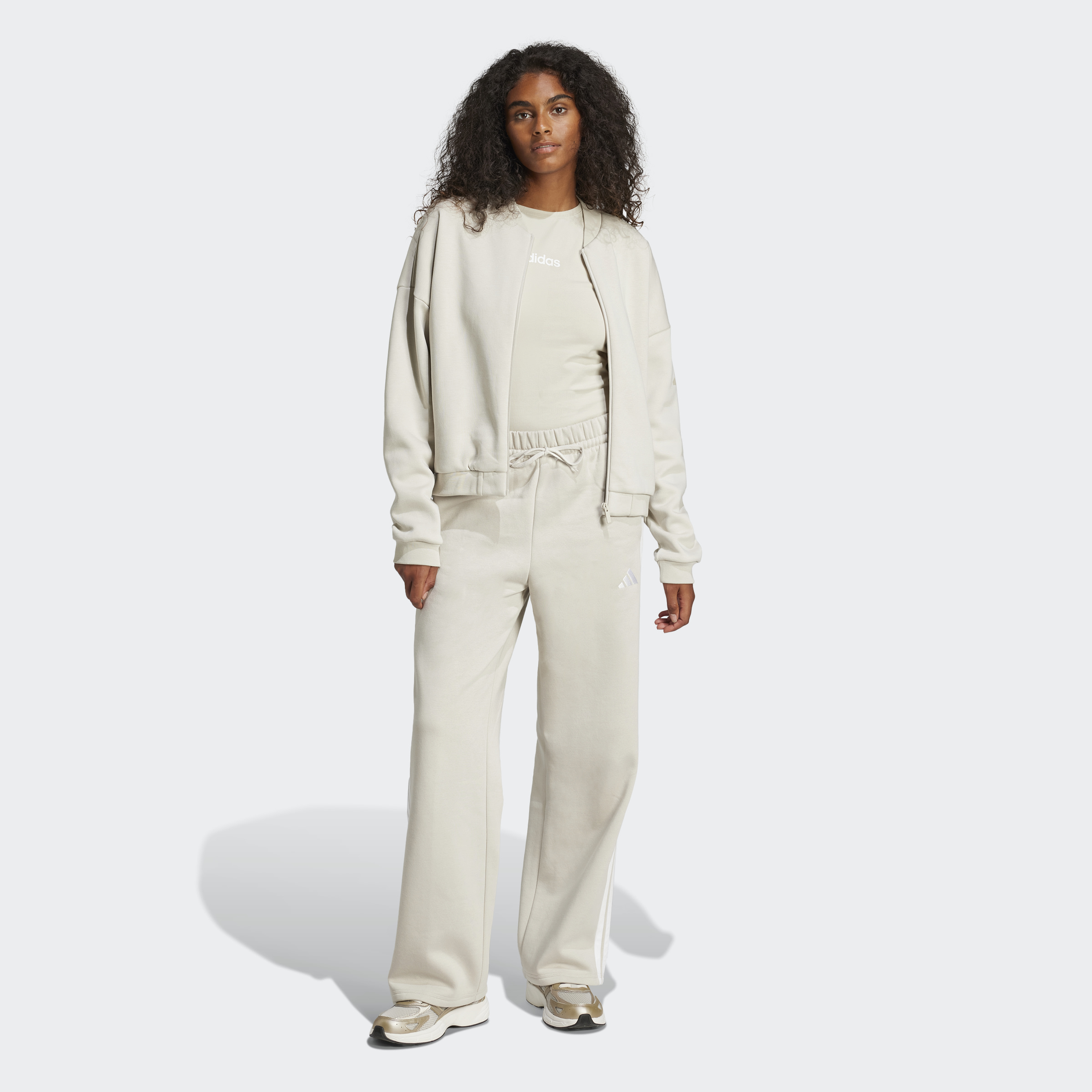 Adidas Sportswear Essentials Contemporary Γυναικεία Ζακέτα Φούτερ Μακριά με Φερμουάρ