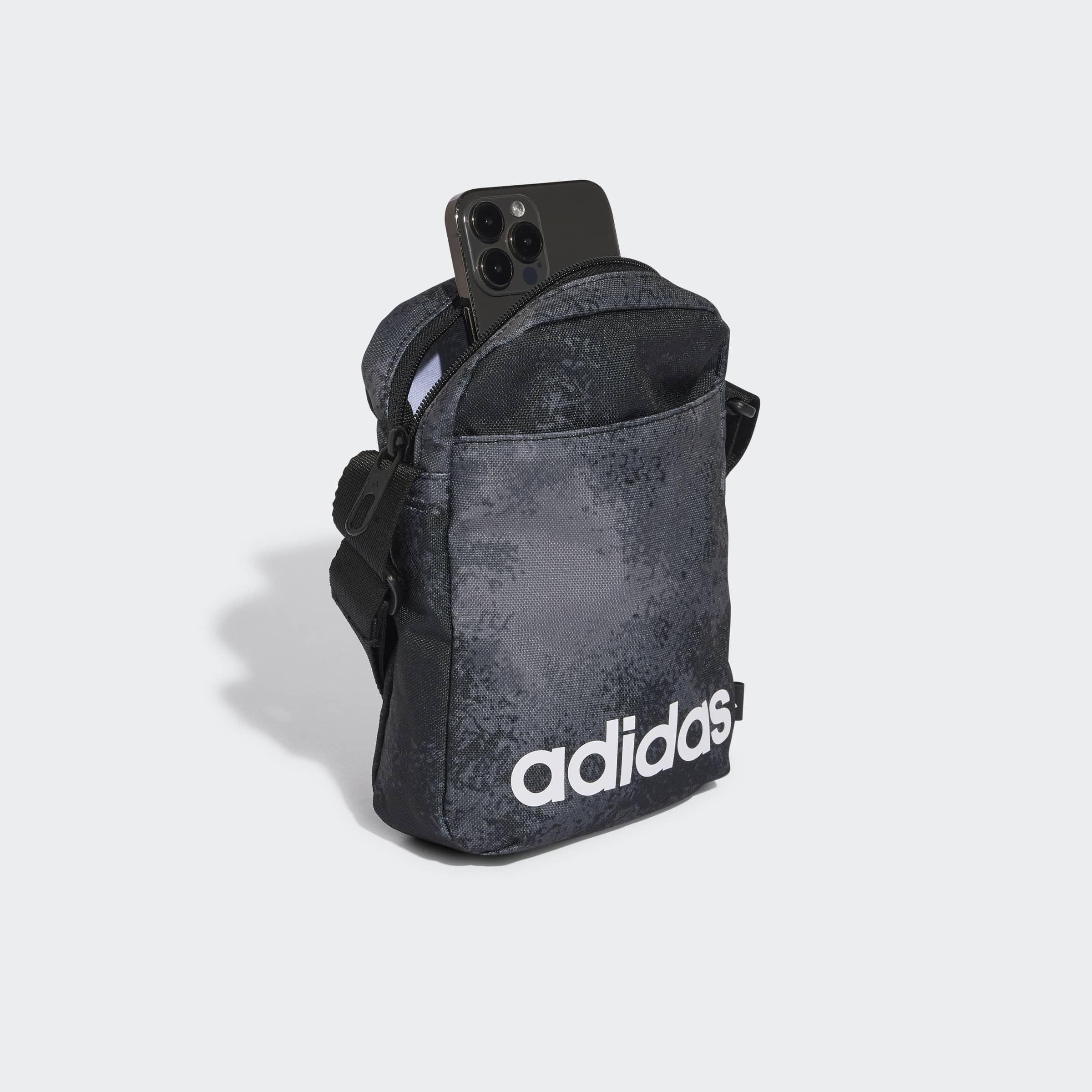 Adidas linear logo camo graphic shoulder bag