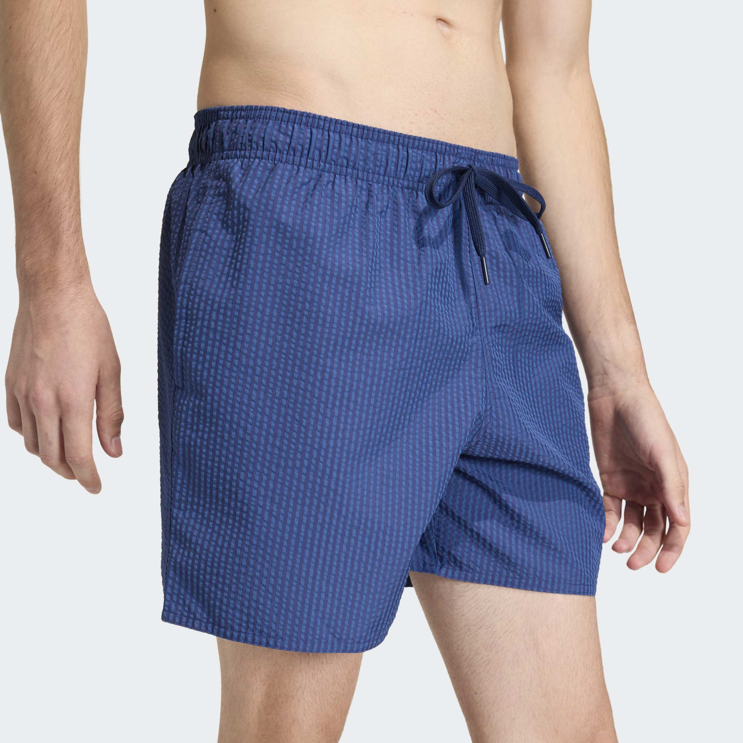 Seersucker Stripy Swim Shorts 5-Inch