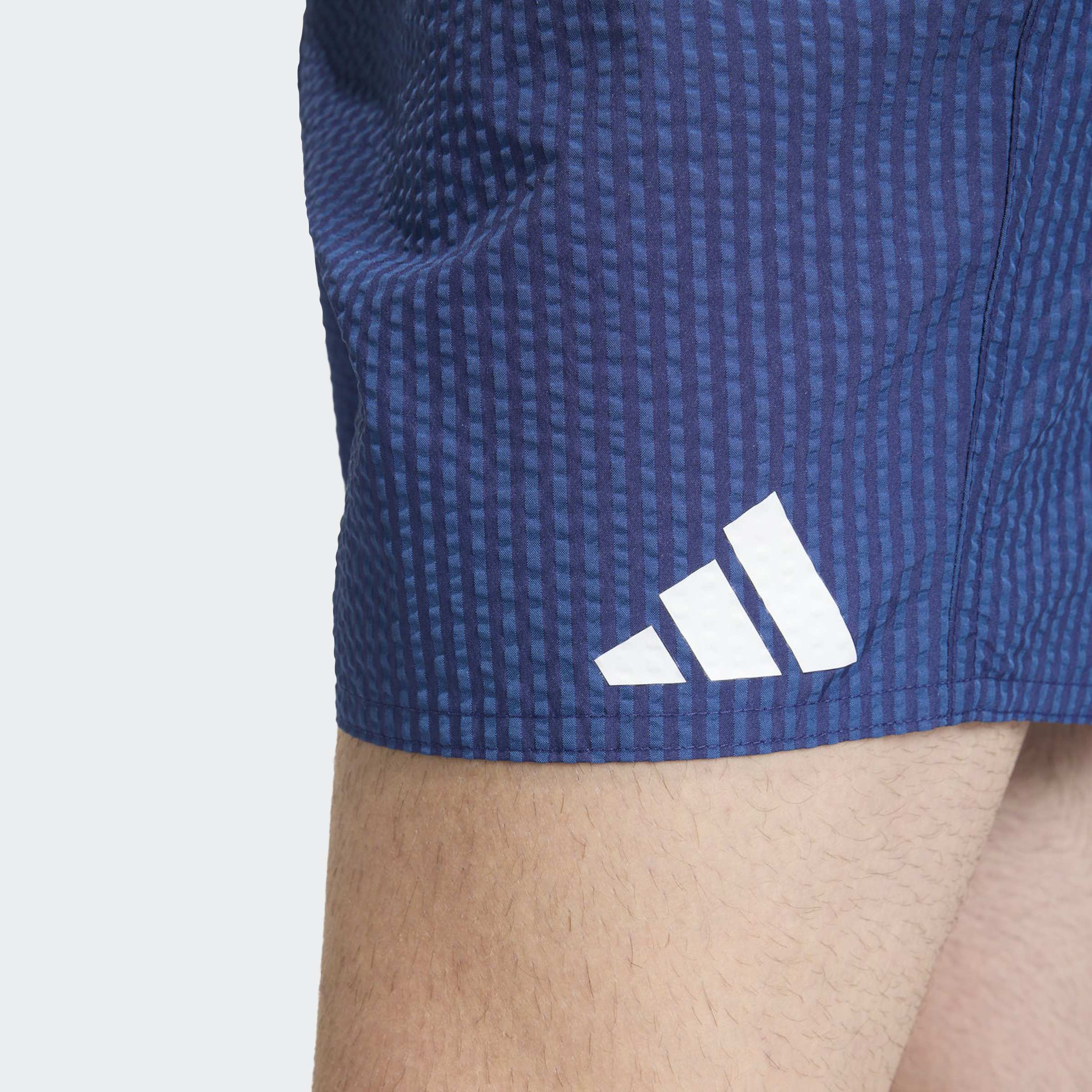 Seersucker Stripy Swim Shorts 5-Inch