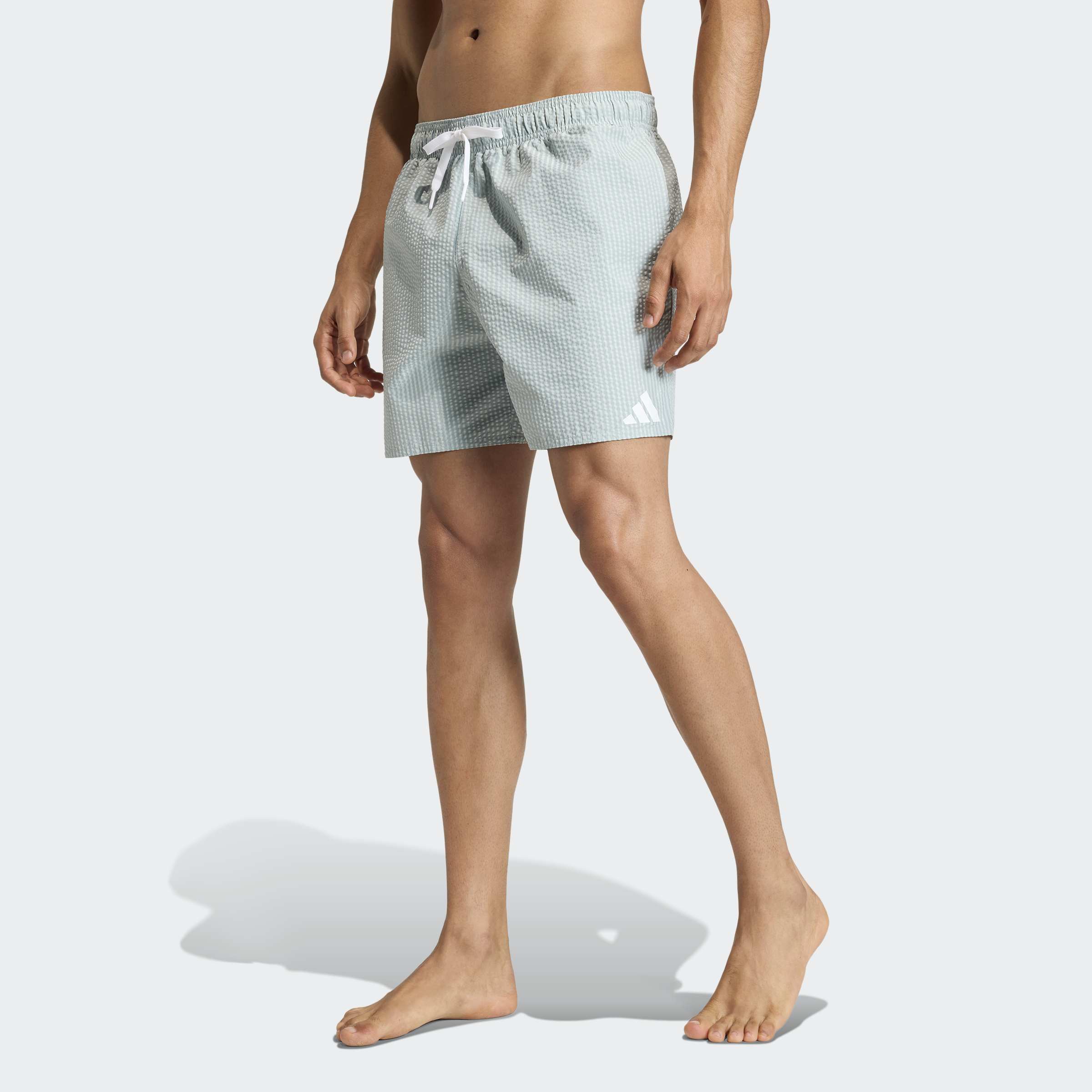 Seersucker Stripy Swim Shorts 5-Inch