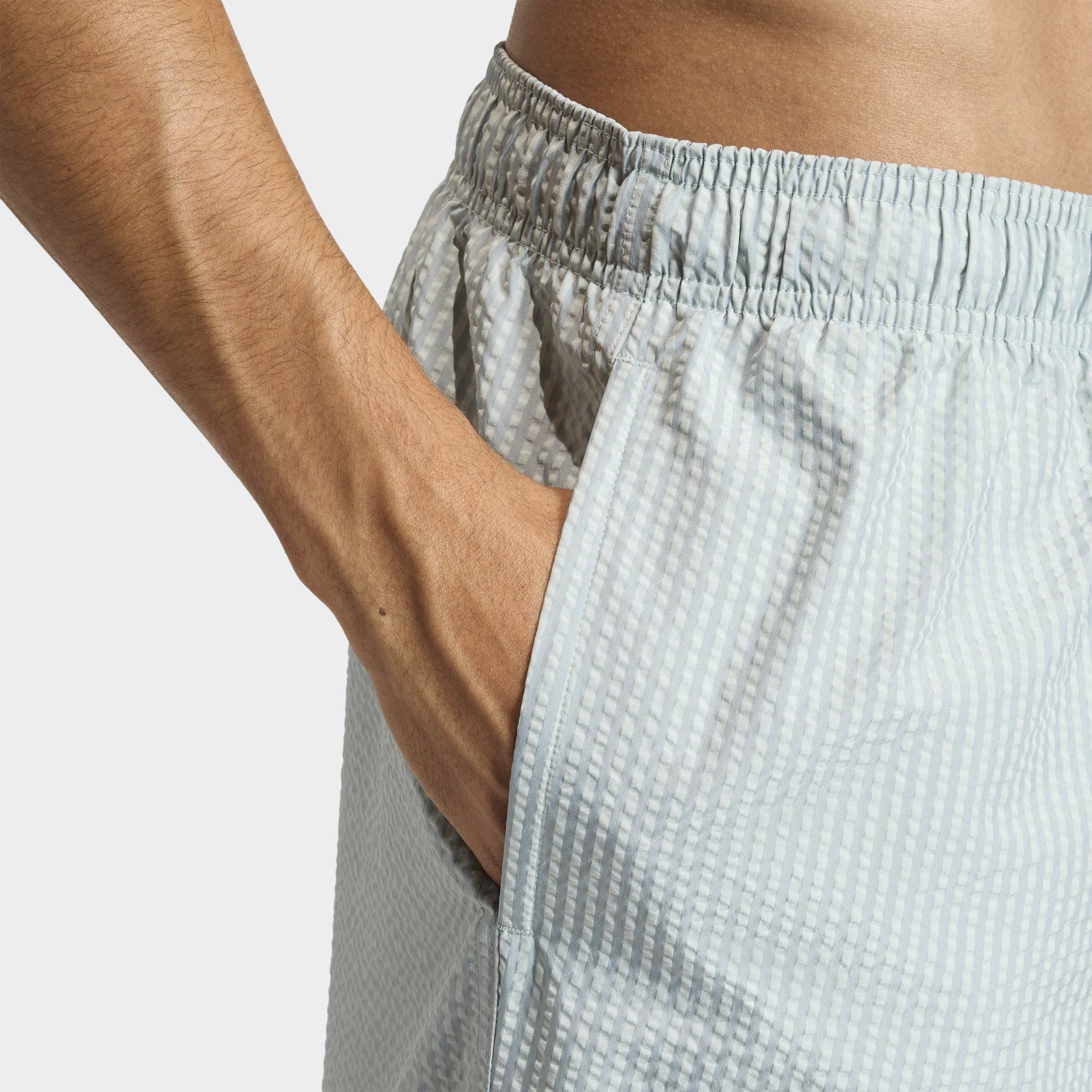 Seersucker Stripy Swim Shorts 5-Inch