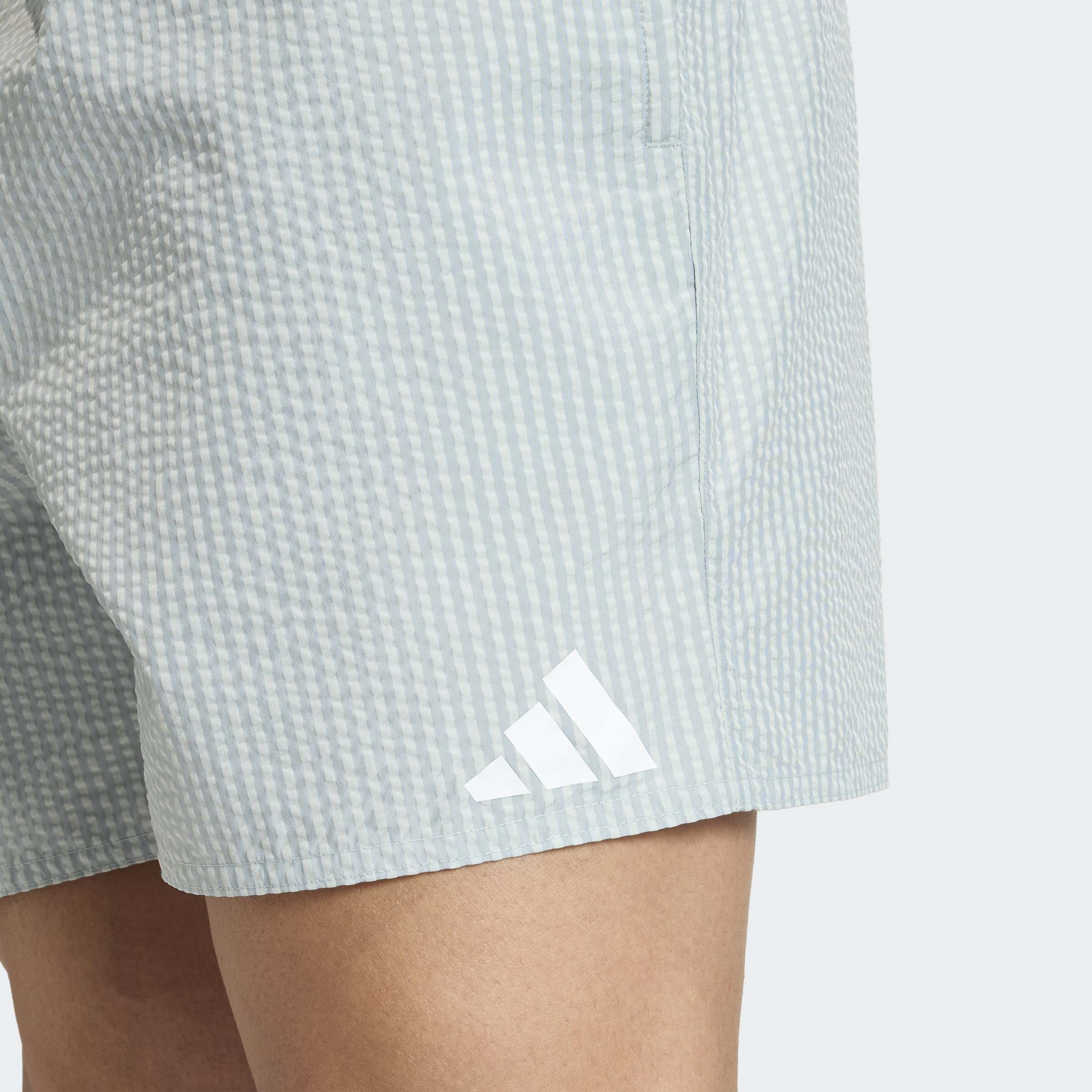 Seersucker Stripy Swim Shorts 5-Inch