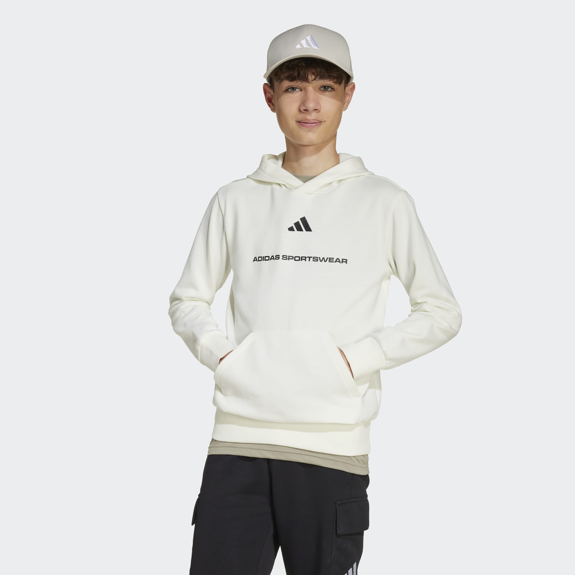 Adidas sportswear Boys Slogan Fleece Hoodie Kids