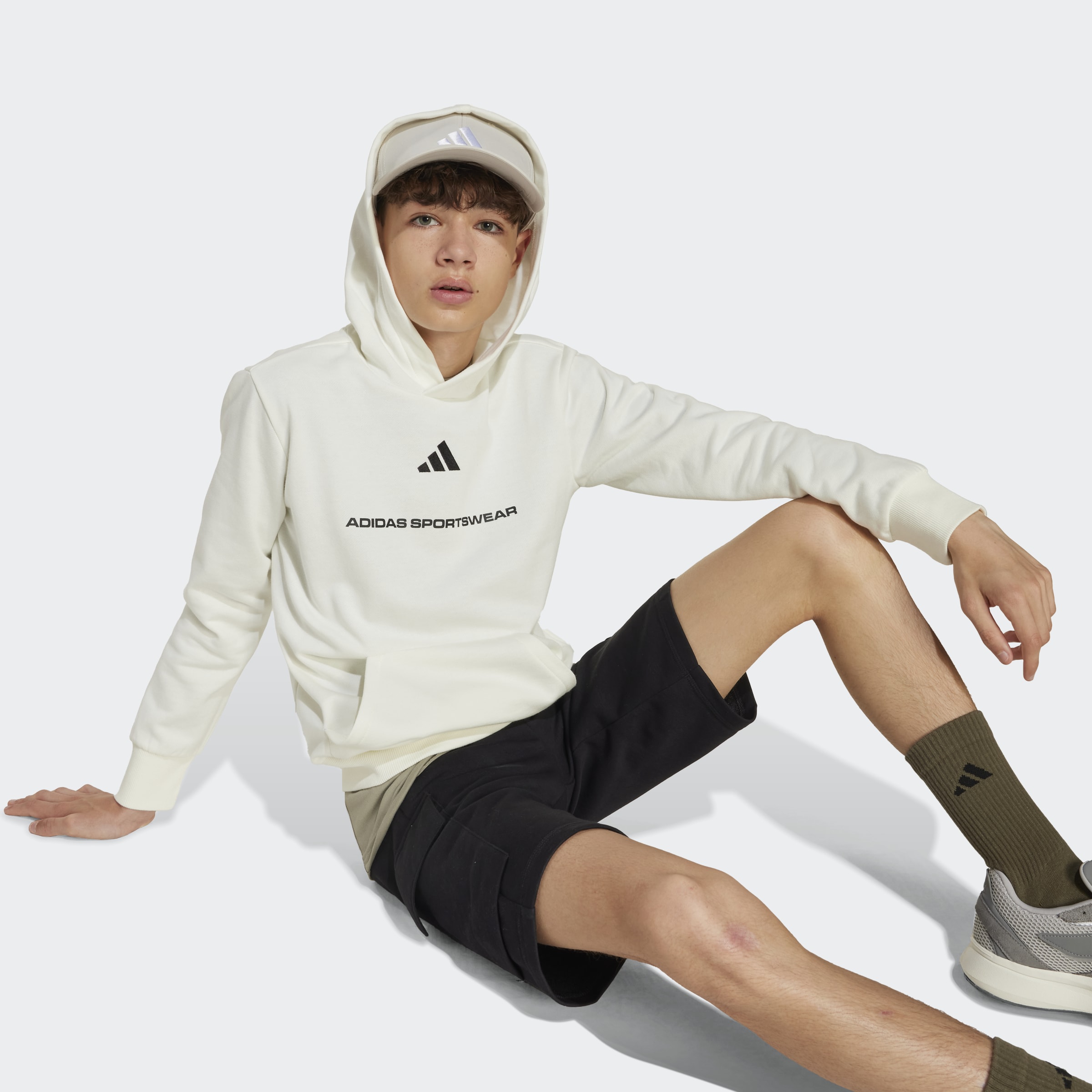 Adidas sportswear Boys Slogan Fleece Hoodie Kids