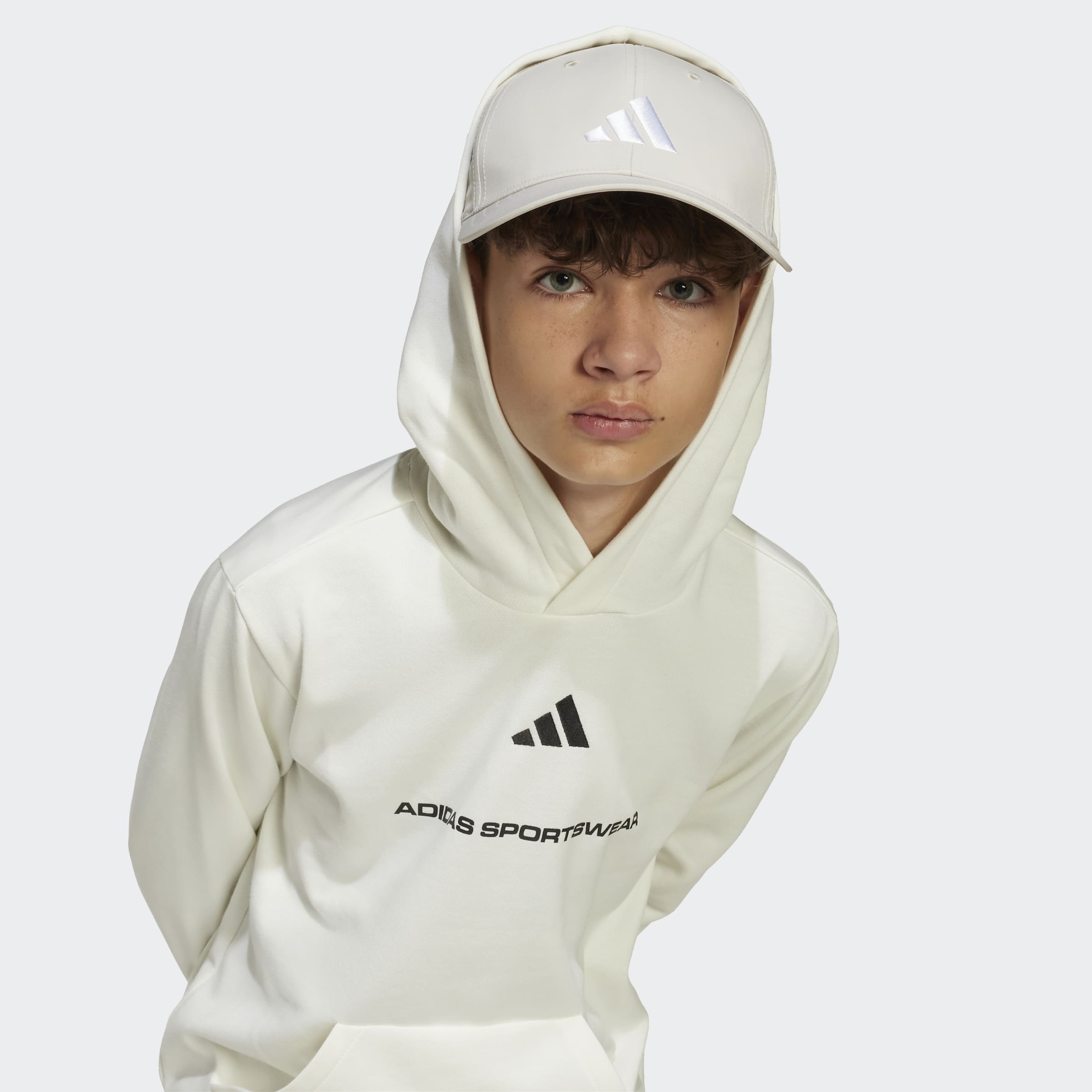 Adidas sportswear Boys Slogan Fleece Hoodie Kids