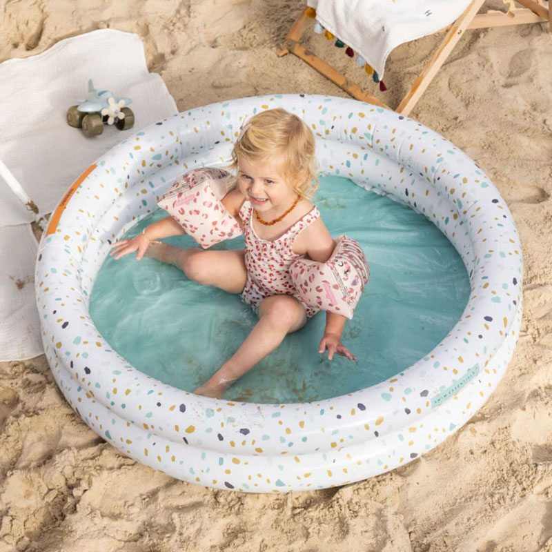 Swim Essentials Φουσκωτή Πισίνα Ø100εκ. με 2 Αεροθαλάμους από 12 μηνών+ White Terrazzo (2020SE474)