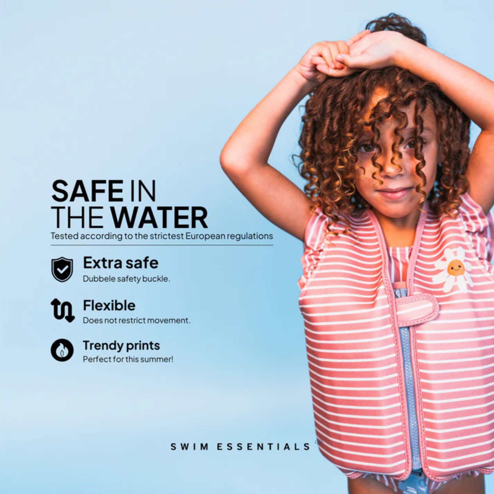 Swim Essentials: Σωσίβιο Γιλέκο Κολύμβησης με Ιμάντα Ασφαλείας για 3-6 Ετών Daisy Flower (2024SE1066)