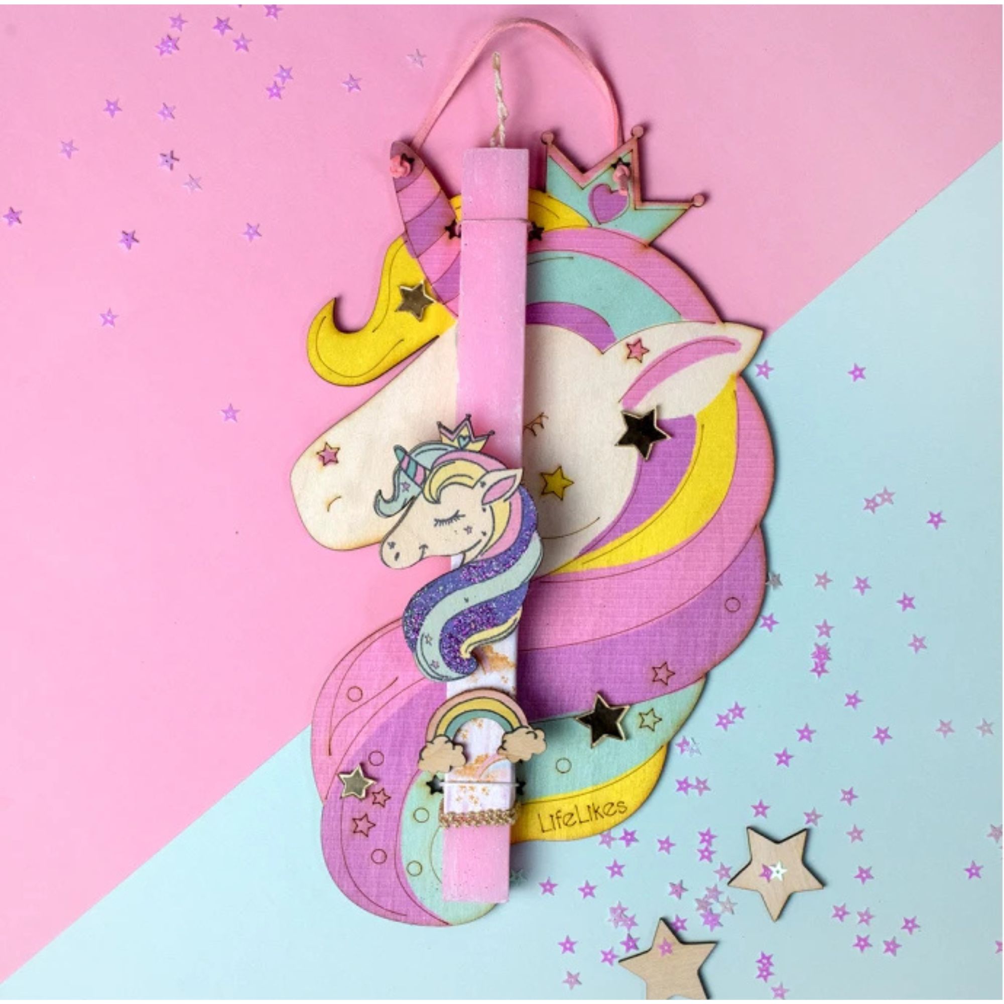 Life Likes Χειροποίητη Λαμπάδα Unicorn Ζωγραφιστό (5212018723757)