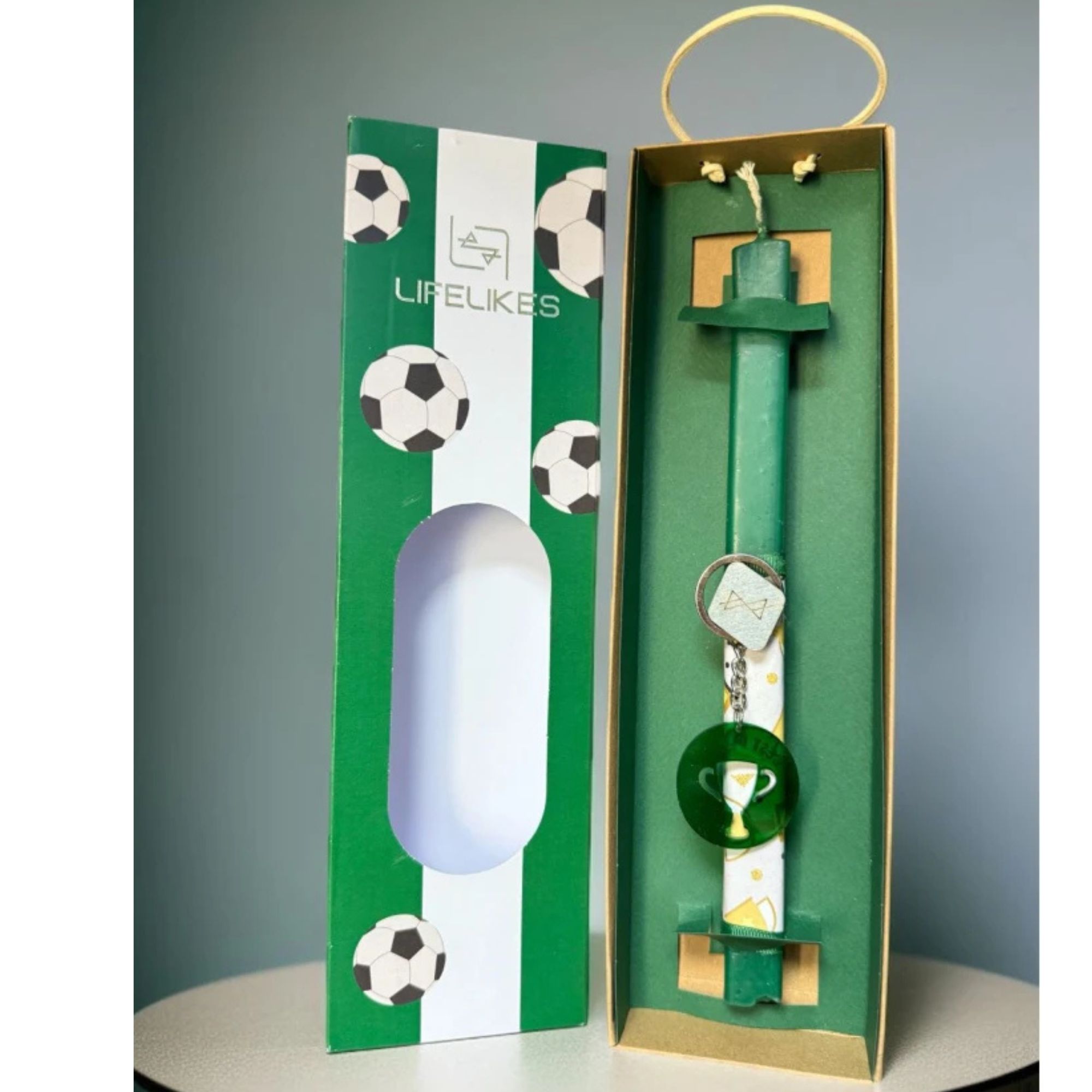 Life Likes Χειροποίητη Λαμπάδα Ποδόσφαιρο σε Πράσινο Κουτί (5212018758018)