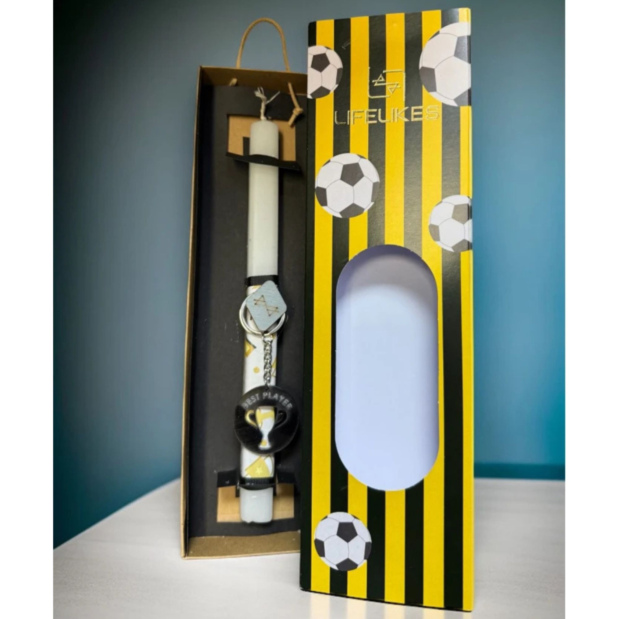 Life Likes Χειροποίητη Λαμπάδα  Ποδόσφαιρο σε Κουτί Κίτρινο (5212018758025)