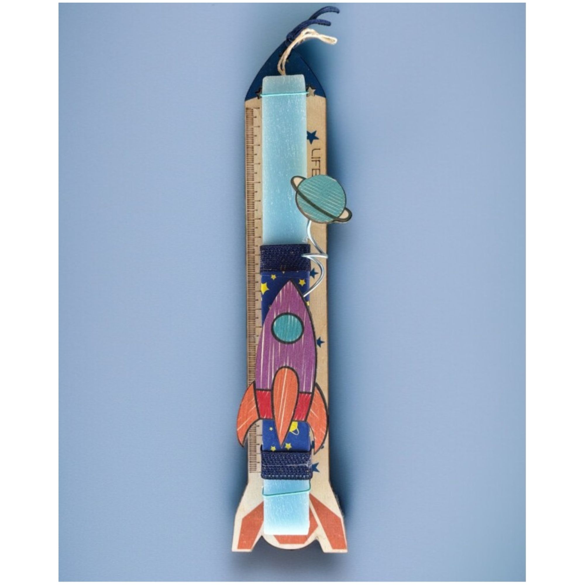 Life Likes Χειροποίητη Λαμπάδα Ξύλινος Χάρακας- Διαστημόπλοιο (5212018781405)