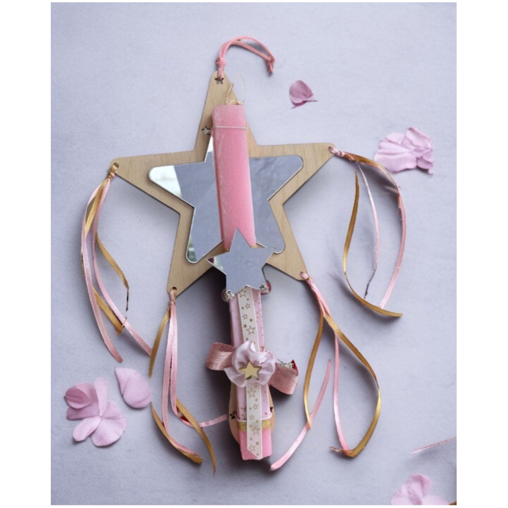 Life Liikes Χειροποίητη Λαμπάδα Καθρεφτάκι Ραβδί με Σκουλαρίκια (5212018781559)