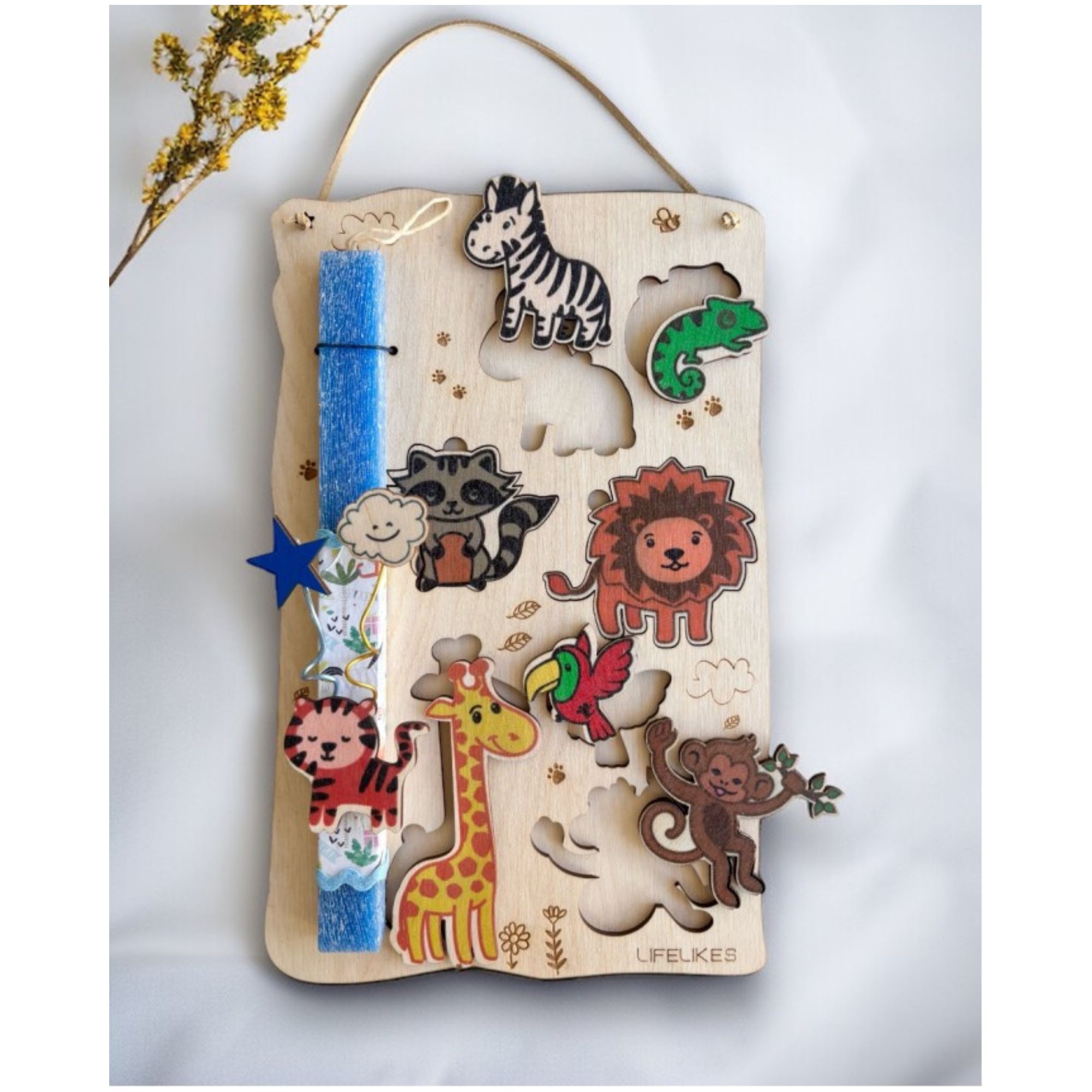 Life Likes Χειροποίητη Λαμπάδα Montessori Παζλ Ζωάκια (5212018781641)