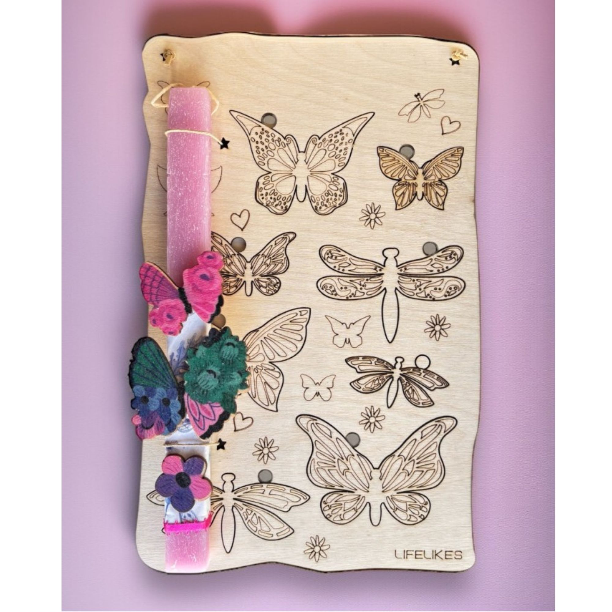 Life Likes Χειροποίητη Λαμπάδα Montessori Παζλ Πεταλούδες (5212018781665)