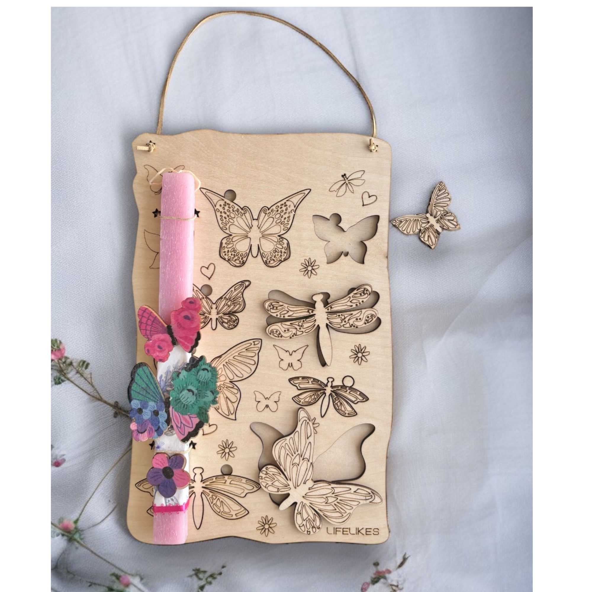 Life Likes Χειροποίητη Λαμπάδα Montessori Παζλ Πεταλούδες (5212018781665)