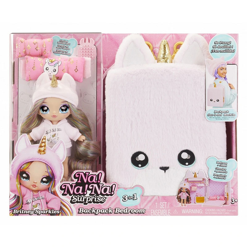MGA Entertainment Na!Na!Na! Surprise Κούκλα Backpack Playset 3 σε 1 Unicorn -2 Χρώματα (591979EUC)