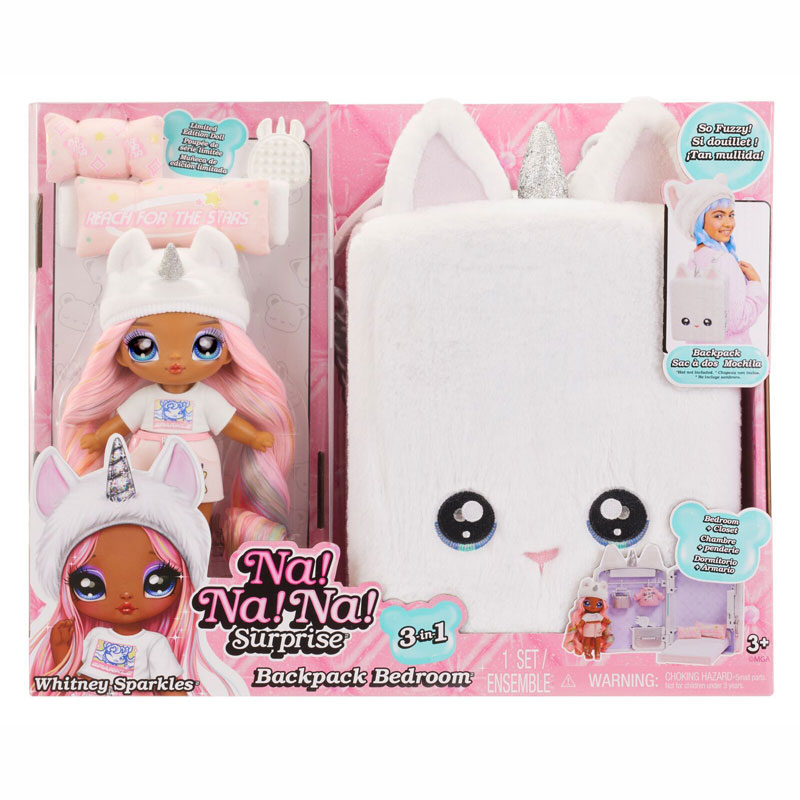 MGA Entertainment Na!Na!Na! Surprise Κούκλα Backpack Playset 3 σε 1 Unicorn -2 Χρώματα (591979EUC)