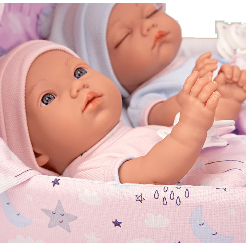 Arias Elegance Κούκλες Μωρά Διδυμάκια 26cm με Port- Bebe (60695)