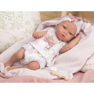 Arias Reborn Κούκλα Μωρό Inna 38cm με Ροζ Κουβέρτα (98106)