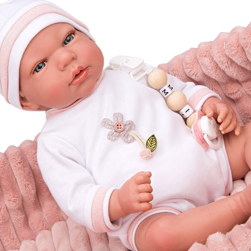 Arias Reborn Κούκλα Μωρό Lola 40cm με Κουβερτούλα και Απαλό Άρωμα Βανίλιας (98110)
